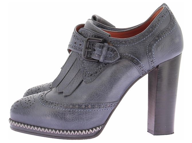 Santoni Derbies mit Absatz marineblau - Ansicht 5