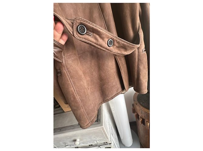 Autre Marque Giacca in mouton Rufo marrone Cioccolato - vista 10