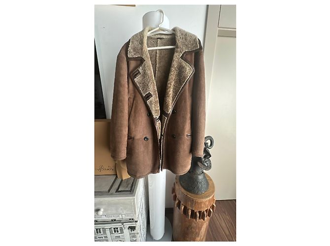 Autre Marque Giacca in mouton Rufo marrone Cioccolato - vista 2