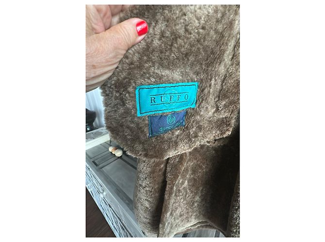 Autre Marque Giacca in mouton Rufo marrone Cioccolato - vista 3