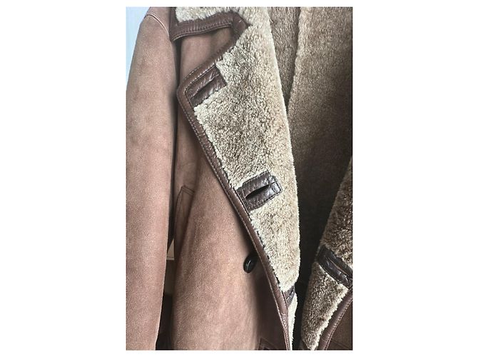 Autre Marque Giacca in mouton Rufo marrone Cioccolato - vista 4