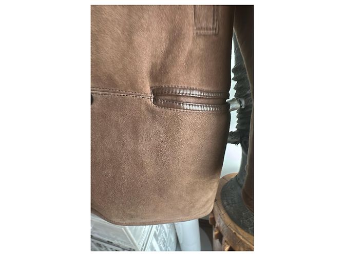 Autre Marque Giacca in mouton Rufo marrone Cioccolato - vista 5