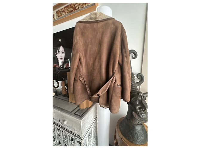 Autre Marque Giacca in mouton Rufo marrone Cioccolato - vista 7