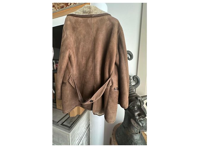 Autre Marque Giacca in mouton Rufo marrone Cioccolato - vista 8
