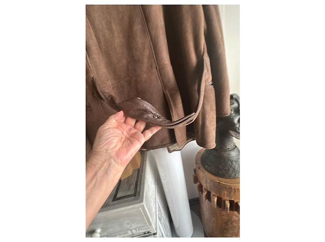 Autre Marque Giacca in mouton Rufo marrone Cioccolato - vista 9