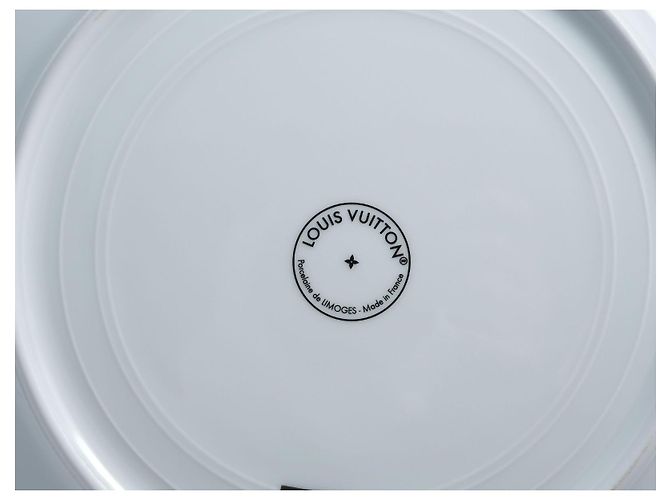 Louis Vuitton Monogram Flower Porcelain Dinner Plate Blue 27cm White - view 9