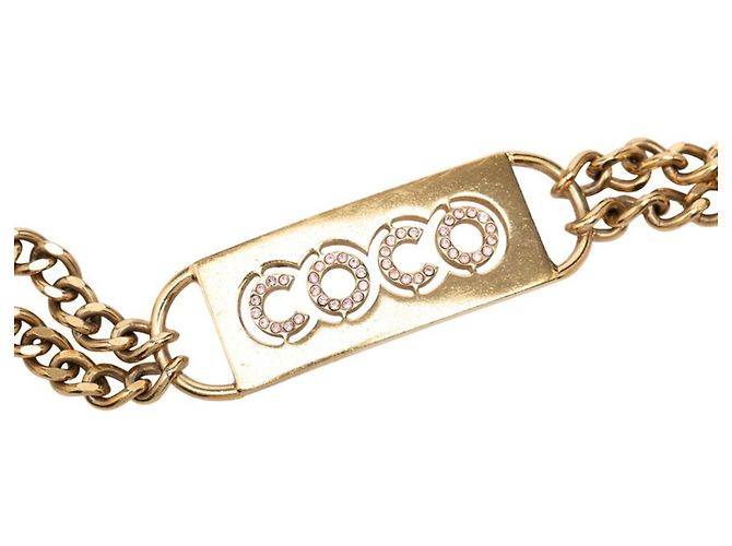 Chanel Coco Logo-Plaketten-Kettengürtel Golden - Ansicht 2