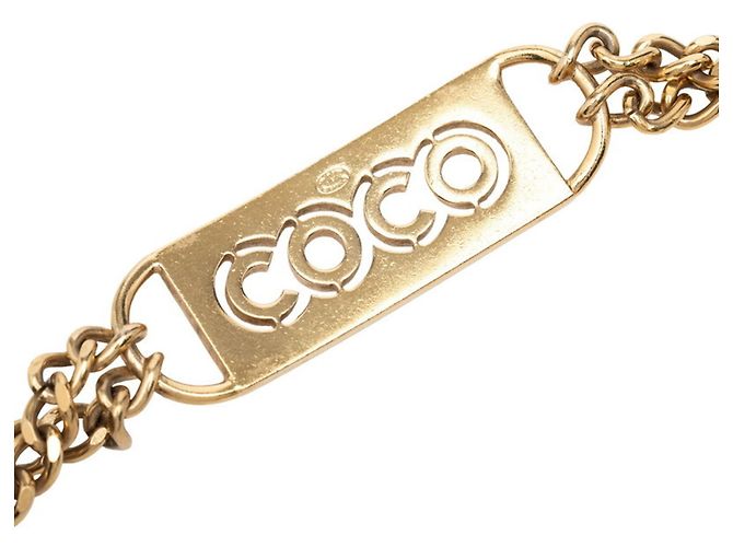 Chanel Coco Logo-Plaketten-Kettengürtel Golden - Ansicht 3