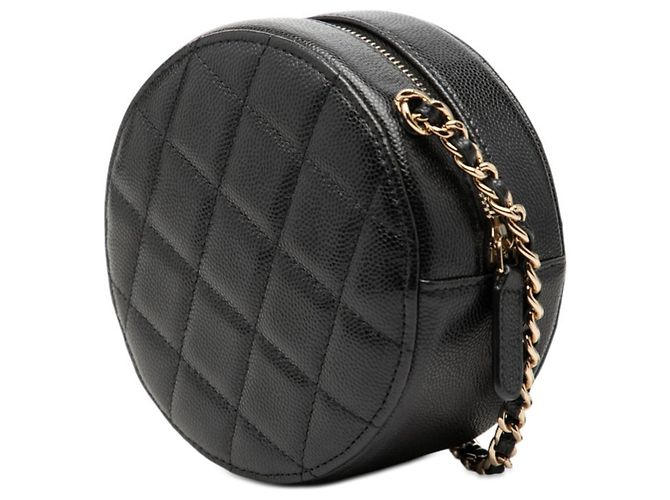 Borsa a tracolla Chanel in pelle caviar nera Nero - vista 2