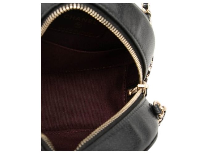 Borsa a tracolla Chanel in pelle caviar nera Nero - vista 4
