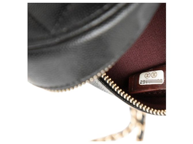 Borsa a tracolla Chanel in pelle caviar nera Nero - vista 6