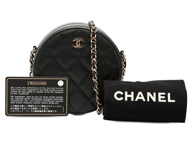 Borsa a tracolla Chanel in pelle caviar nera Nero - vista 7