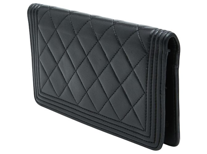 Chanel Coco Mark Boy Bi-fold Wallet Schwarz - Ansicht 2
