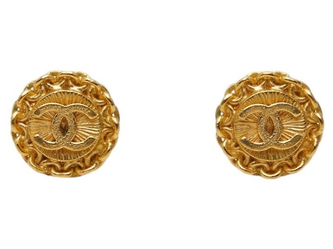 Timeless Orecchini a clip Vintage Chanel Coco Mark D'oro - vista 2