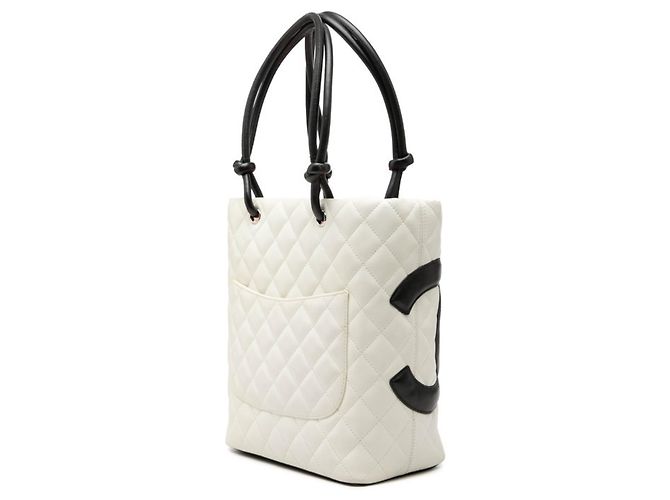 Chanel Cambon Line Matelassé Tote Bag Schwarz Weiß - Ansicht 2