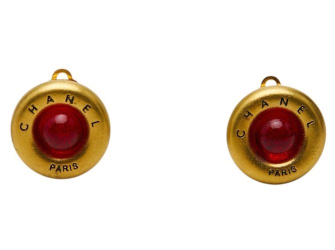 Orecchini Chanel Gripoix Vintage 93A Rosso D'oro - vista 2