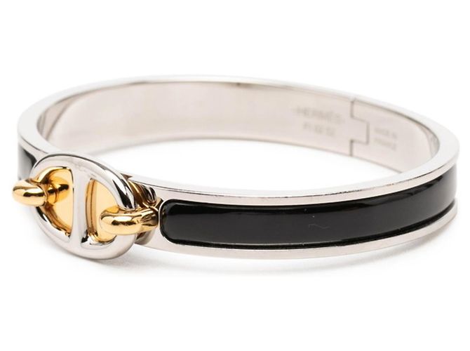 Hermès Bracciale Hermes Mini Click Chaine d'Ancre Nero - vista 2