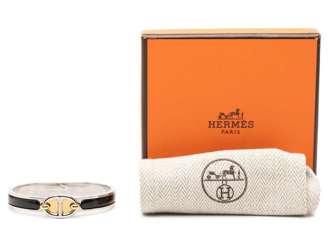 Hermès Bracciale Hermes Mini Click Chaine d'Ancre Nero - vista 6