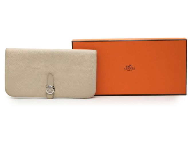Hermès Cartera larga Dogon Hermes en Marfil Crudo - vista 7
