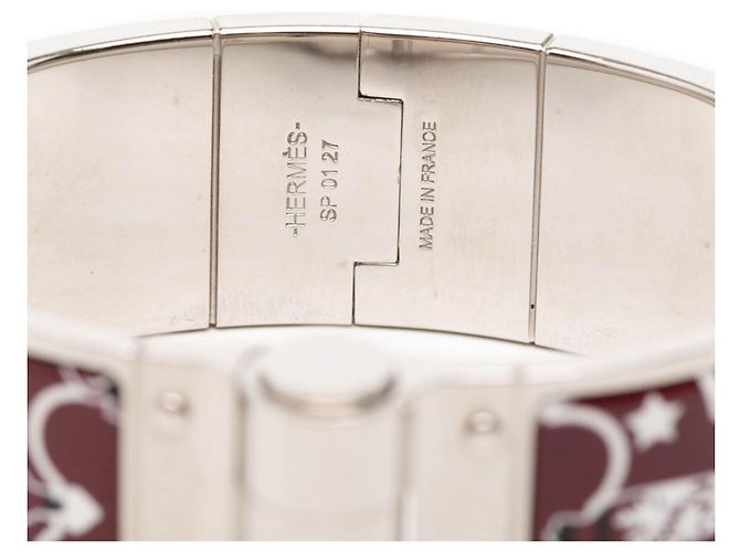 Hermès Pulsera de esmalte Hermes Charnière GM Negro Plata - vista 4