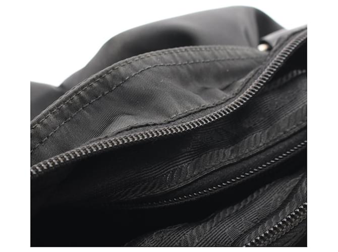 Saffiano Prada Triangle Logo Schultertasche Schwarz - Ansicht 10