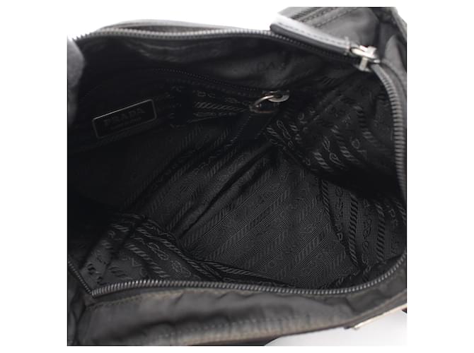 Saffiano Prada Triangle Logo Schultertasche Schwarz - Ansicht 3