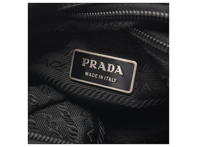 Saffiano Prada Triangle Logo Schultertasche Schwarz - Ansicht 4