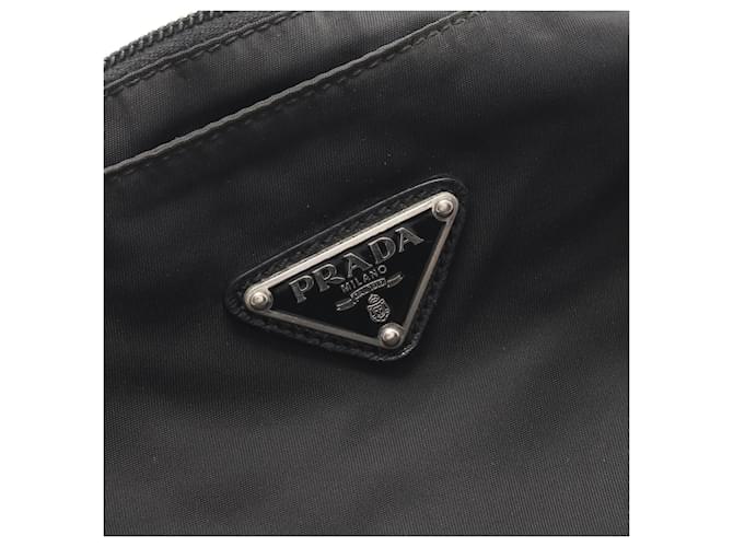 Saffiano Prada Triangle Logo Schultertasche Schwarz - Ansicht 5