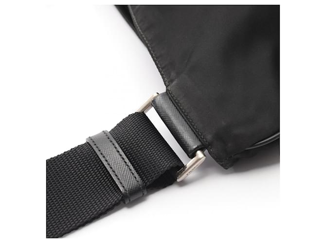 Saffiano Prada Triangle Logo Schultertasche Schwarz - Ansicht 9