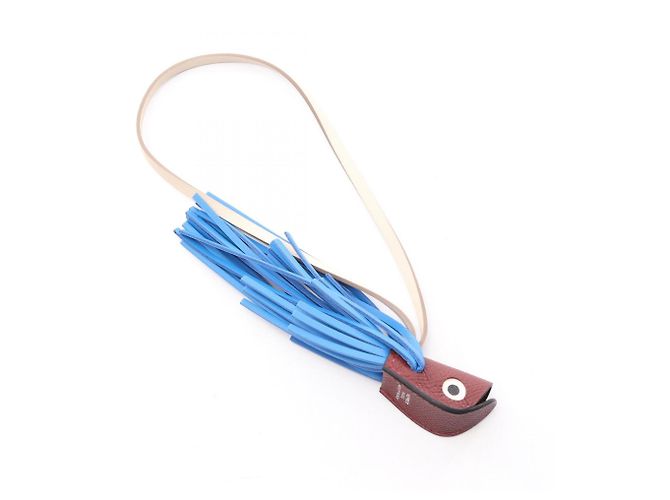 Hermès Hermes Poisson Rouge H Blue Hydra Cle Charm Accessoire Rot Blau Roh Bordeaux - Ansicht 2
