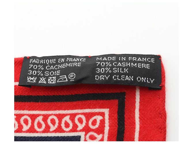 Hermès Hermes Carre 55 Disco Coaching Bandana Sciarpa Foulard Rosso Blu navy - vista 3