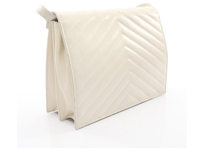 Borsa in pelle bianca Yves Saint Laurent Bianco - vista 2