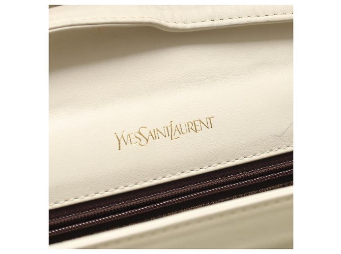 Borsa in pelle bianca Yves Saint Laurent Bianco - vista 4