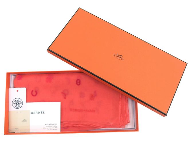 Hermès Sciarpa Hermes Carre 100 Multi-Charm Vermilion Rosa - vista 2