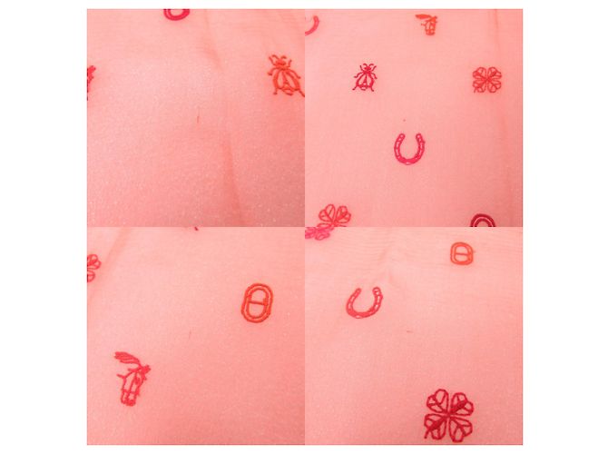 Hermès Sciarpa Hermes Carre 100 Multi-Charm Vermilion Rosa - vista 5
