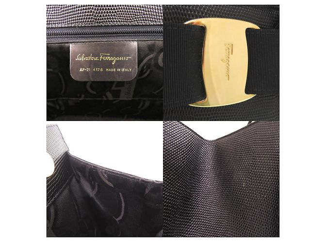 Borsa Salvatore Ferragamo Vara Ribbon Nero - vista 6