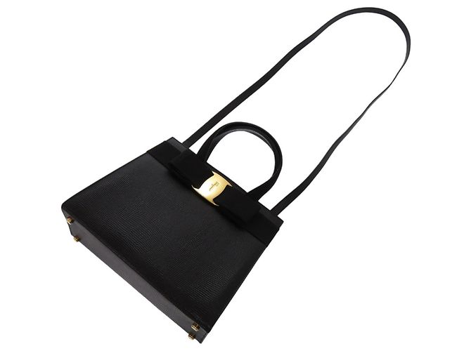 Borsa Salvatore Ferragamo Vara Ribbon Nero - vista 9
