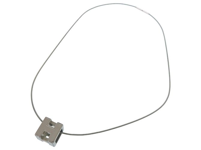 Hermès Collana in metallo Hermes Cage d'H H-cube Argento - vista 3