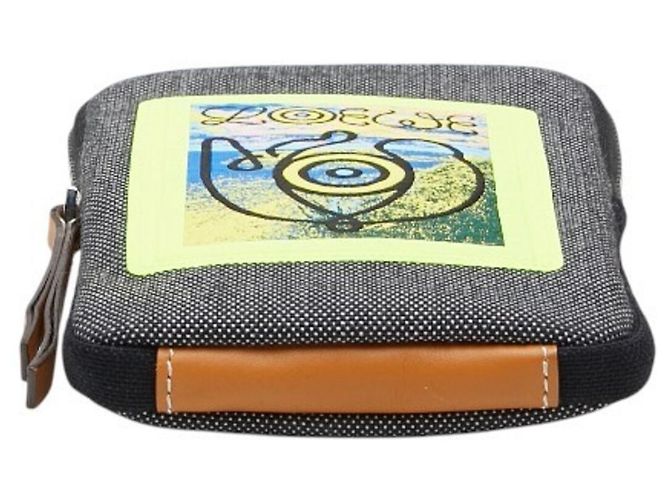 Pochette da collo Loewe EYE NATURE CASE Marrone Nero Giallo - vista 3