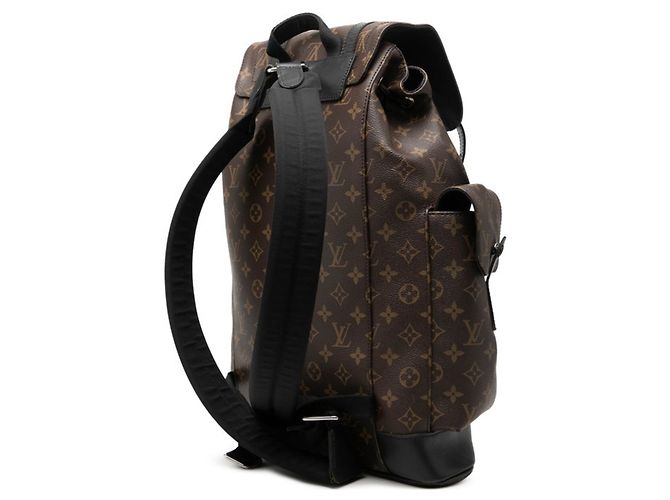 Zaino Louis Vuitton Monogram Macassar Christopher PM Marrone Nero - vista 2