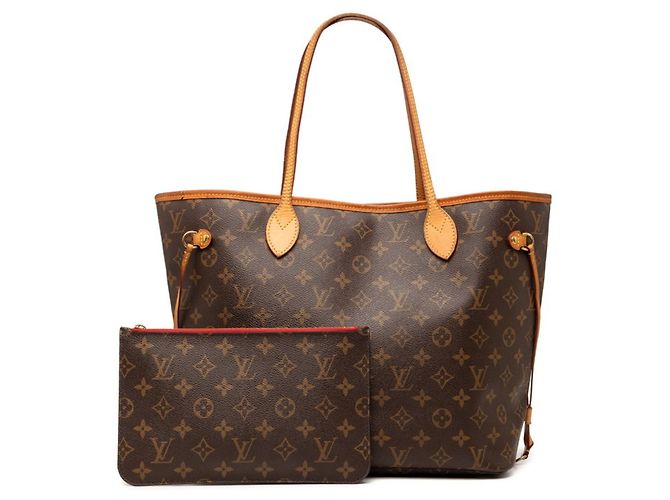 Borsa Tote Louis Vuitton Monogram Neverfull MM Marrone - vista 7