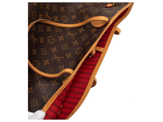 Borsa Tote Louis Vuitton Monogram Neverfull MM Marrone - vista 4