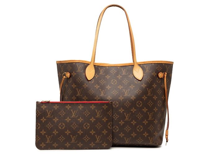 Borsa Tote Louis Vuitton Monogram Neverfull MM Marrone - vista 8