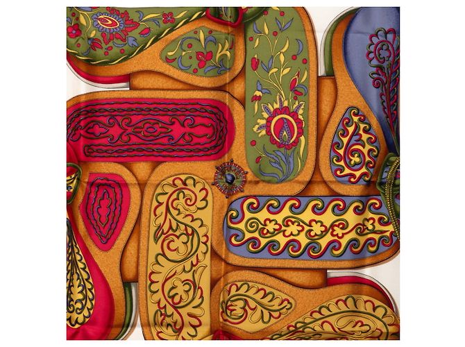 Foulard Carré 90 Festival Hermès Rosso Multicolore - vista 2