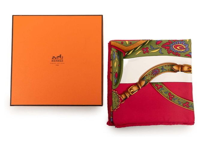 Foulard Carré 90 Festival Hermès Rosso Multicolore - vista 7