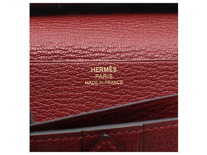Hermès Cartera larga Hermes Bearn Soufflet en Bordeaux Roja Burdeos - vista 5