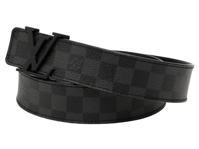Cintura Initial Louis Vuitton Damier Graphite Marrone Nero - vista 2