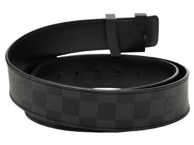Cintura Initial Louis Vuitton Damier Graphite Marrone Nero - vista 3