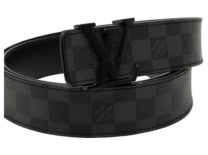 Cintura Initial Louis Vuitton Damier Graphite Marrone Nero - vista 4