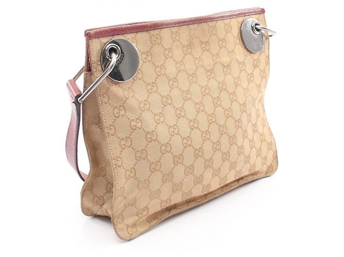 Borsa a tracolla/Borsa a mano Gucci GG Canvas Beige Bordò - vista 2